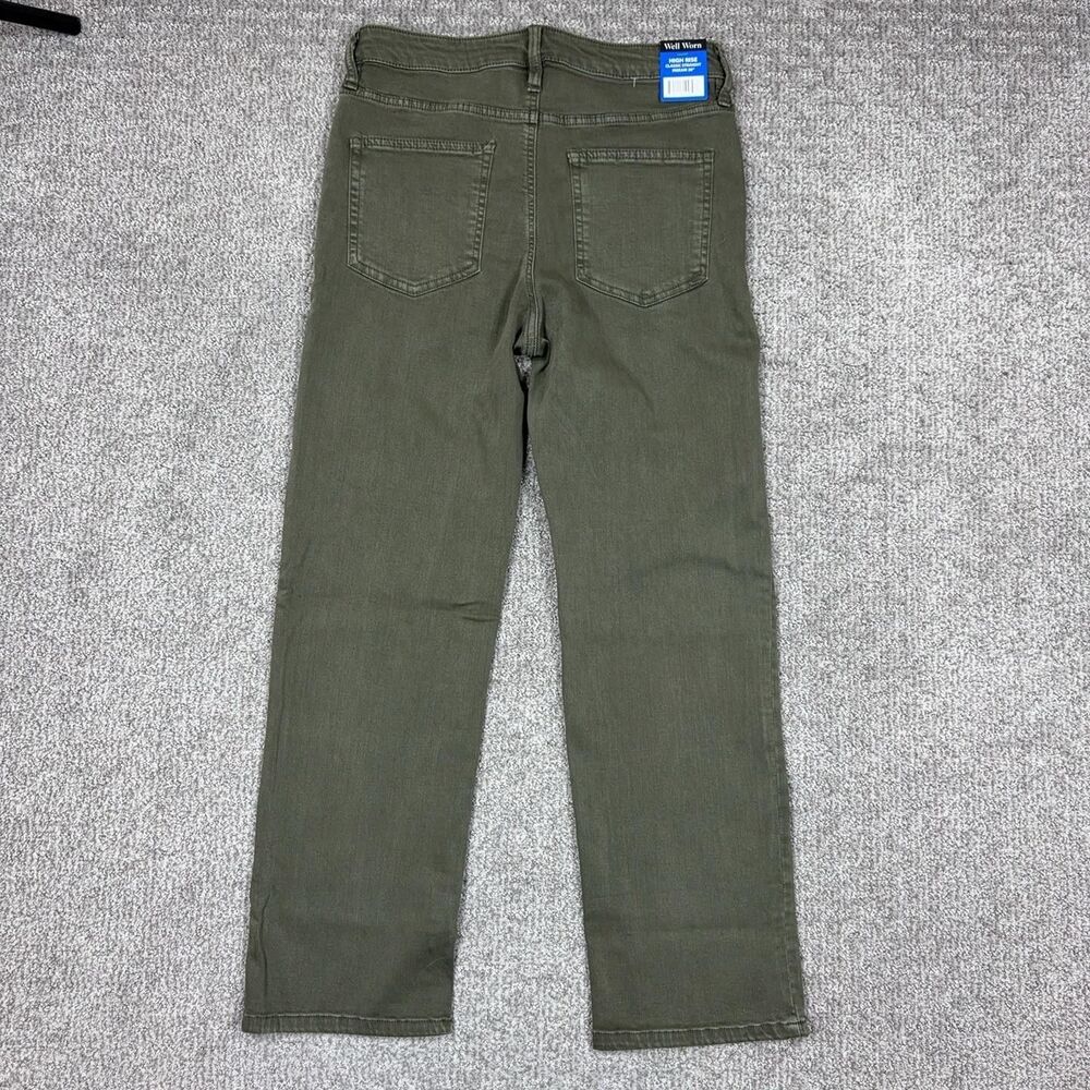 Well Worn Jeans Women 10 Green High Rise Straight Stretch Denim Everyday Capsule - Picture 2 of 7